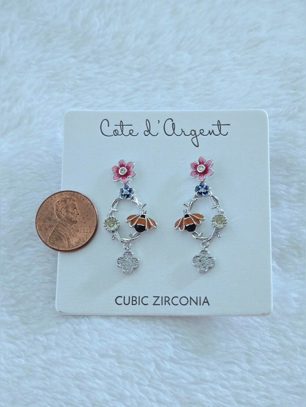Cote d'Argent Whimsical🧚♀️ Bee🐝 and Flowers🌸 Earrings - NWT - Picture 6 of 16
